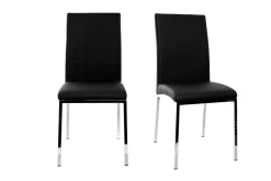 Miliboo Chaise Design-Chaises design noires et métal acier chromé (lot de 2) SIMEA