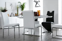 Miliboo Chaise Design-Chaises design noires et métal acier chromé (lot de 2) SIMEA