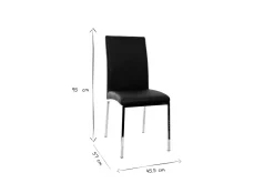 Miliboo Chaise Design-Chaises design noires et métal acier chromé (lot de 2) SIMEA