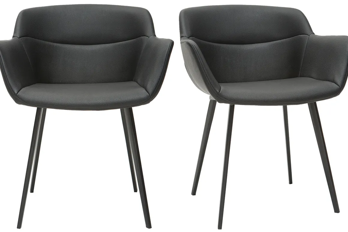 Miliboo Chaise Design-Chaises design noires (lot de 2) NERO