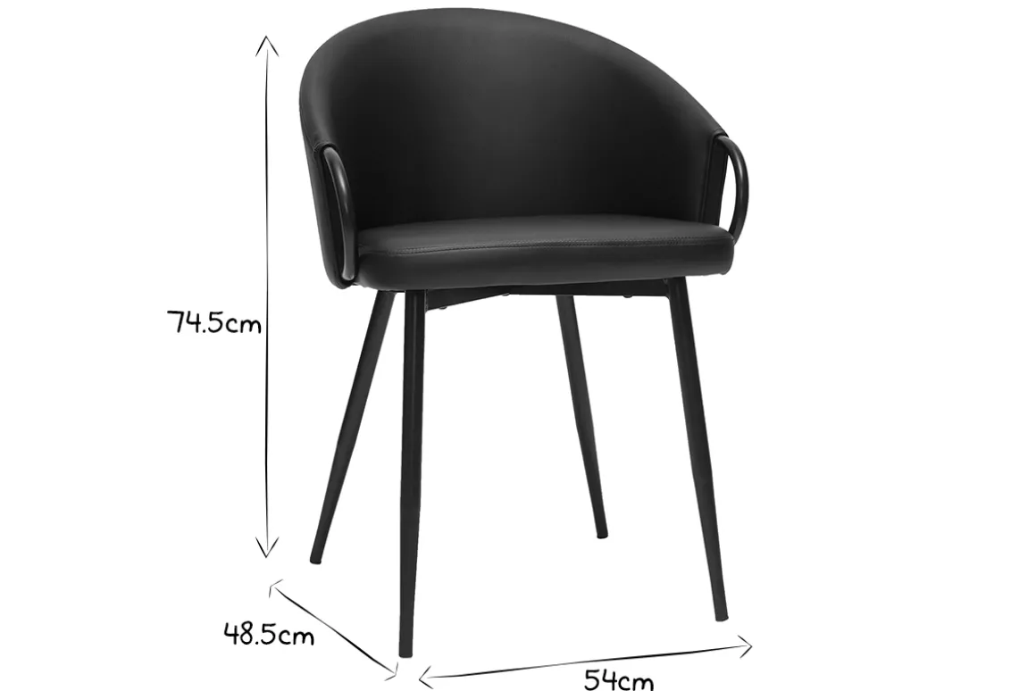 Miliboo Chaise Design-Chaises design noires (lot de 2) PRECIO