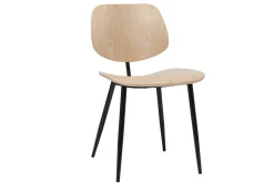 Miliboo Chaise Design|Chaise En Bois-Chaises en bois clair et métal noir (lot de 2) TOBIAS