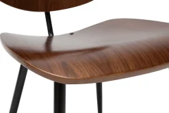 Miliboo Chaise Design|Chaise En Bois-Chaises en bois foncé noyer et métal noir (lot de 2) TOBIAS