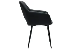 Miliboo Chaise Design-Chaises en polyuréthane noire et métal noir (lot de 2) LAURETTE