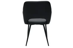 Miliboo Chaise Design-Chaises en polyuréthane noire et métal noir (lot de 2) LAURETTE