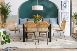 Miliboo Chaise Design-Chaises en rotin et métal noir (lot de 2) MALACCA