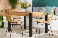 Miliboo Chaise Design-Chaises en rotin et métal noir (lot de 2) MALACCA