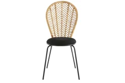 Miliboo Chaise Design-Chaises en rotin, tissu et métal noir (lot de 2) PEACOCK