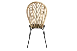 Miliboo Chaise Design-Chaises en rotin, tissu et métal noir (lot de 2) PEACOCK