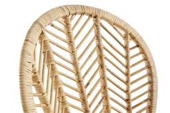 Miliboo Chaise Design-Chaises en rotin, tissu et métal noir (lot de 2) PEACOCK