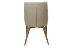 Miliboo Fauteuil Design|Voir Tous Les Fauteuils-Chaises en tissu beige et bois foncé (lot de 2) SHANA