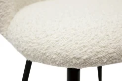 Miliboo Chaise Design-Chaises en tissu effet laine bouclée blanc cassé et métal noir (lot de 2) CELESTE