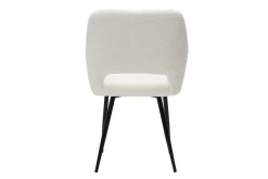 Miliboo Chaise Design-Chaises en tissu effet laine bouclée blanc cassé et métal noir (lot de 2) LAURETTE