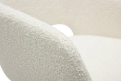 Miliboo Chaise Design-Chaises en tissu effet laine bouclée blanc cassé et métal noir (lot de 2) LAURETTE