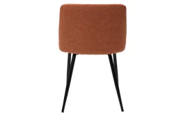 Miliboo Chaise Design-Chaises en tissu effet velours texturé terre brûlée et métal noir (lot de 2) MONTI