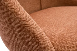 Miliboo Chaise Design-Chaises en tissu effet velours texturé terre brûlée et métal noir (lot de 2) HIGGINS