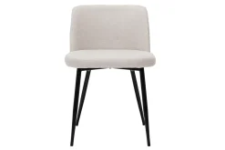 Miliboo Chaise Design-Chaises en tissu effet velours texturé beige et métal noir (lot de 2) MONTI