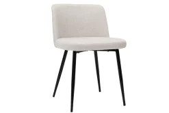 Miliboo Chaise Design-Chaises en tissu effet velours texturé beige et métal noir (lot de 2) MONTI