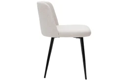 Miliboo Chaise Design-Chaises en tissu effet velours texturé beige et métal noir (lot de 2) MONTI