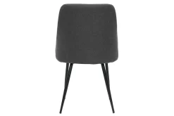 Miliboo Chaise Design-Chaises en tissu gris foncé et métal noir (lot de 2) HIGGINS