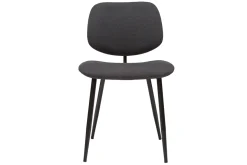 Miliboo Chaise Design-Chaises en tissu gris foncé et métal noir (lot de 2) TOBIAS