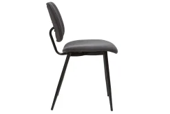 Miliboo Chaise Design-Chaises en tissu gris foncé et métal noir (lot de 2) TOBIAS