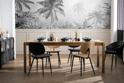 Miliboo Chaise Design-Chaises en tissu gris foncé et métal noir (lot de 2) TOBIAS