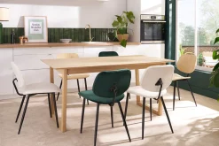 Miliboo Chaise Design-Chaises en tissu velours vert et métal noir (lot de 2) TOBIAS