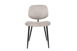 Miliboo Chaise Design-Chaises en tissu velours taupe et métal noir (lot de 2) TOBIAS