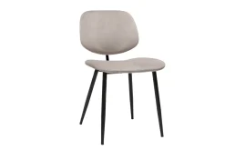 Miliboo Chaise Design-Chaises en tissu velours taupe et métal noir (lot de 2) TOBIAS