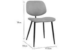 Miliboo Chaise Design-Chaises en tissu velours taupe et métal noir (lot de 2) TOBIAS