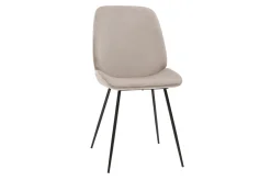 Miliboo Chaise Design-Chaises en tissu velours taupe et métal noir (lot de 2) KAOLY