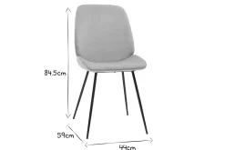 Miliboo Chaise Design-Chaises en tissu velours taupe et métal noir (lot de 2) KAOLY