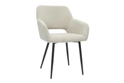 Miliboo Chaise Design-Chaises en tissu velours côtelé taupe et métal noir (lot de 2) LAURETTE