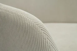 Miliboo Chaise Design-Chaises en tissu velours côtelé taupe et métal noir (lot de 2) LAURETTE