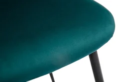 Miliboo Chaise Design-Chaises en tissu velours bleu pétrole et métal noir (lot de 2) ATRIUM