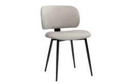 Miliboo Chaise Design-Chaises en tissu velours taupe et métal noir (lot de 2) ATRIUM