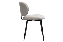 Miliboo Chaise Design-Chaises en tissu velours taupe et métal noir (lot de 2) ATRIUM