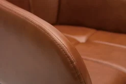 Miliboo Chaise Design-Chaises matelassées marron et métal noir (lot de 2) MONTERO