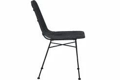 Miliboo Chaise Design-Chaises noires en rotin et métal (lot de 2) MALACCA