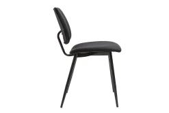 Miliboo Chaise Design-Chaises noires en tissu velours et métal (lot de 2) TOBIAS