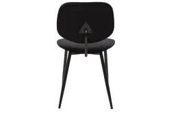 Miliboo Chaise Design-Chaises noires en tissu velours et métal (lot de 2) TOBIAS