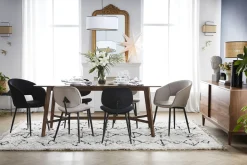 Miliboo Chaise Design-Chaises noires en tissu velours et métal (lot de 2) TOBIAS