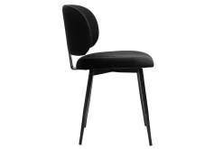 Miliboo Chaise Design-Chaises noires en tissu velours et métal (lot de 2) ATRIUM