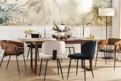 Miliboo Chaise Design-Chaises noires en tissu velours et métal (lot de 2) ATRIUM