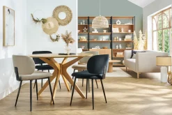 Miliboo Chaise Design-Chaises noires en tissu velours et métal (lot de 2) ATRIUM