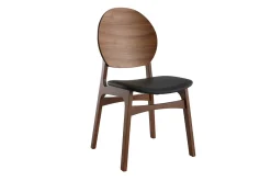 Miliboo Chaise Design|Chaise En Bois-Chaises noires et bois foncé (lot de 2) ELTON