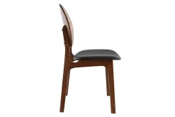 Miliboo Chaise Design|Chaise En Bois-Chaises noires et bois foncé (lot de 2) ELTON