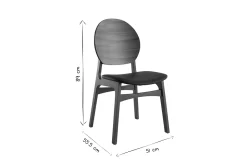 Miliboo Chaise Design|Chaise En Bois-Chaises noires et bois foncé (lot de 2) ELTON