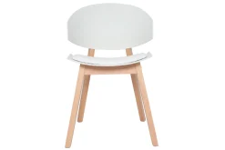 Miliboo Chaise Design-Chaises scandinaves blanc et bois clair (lot de 2) BLOEM